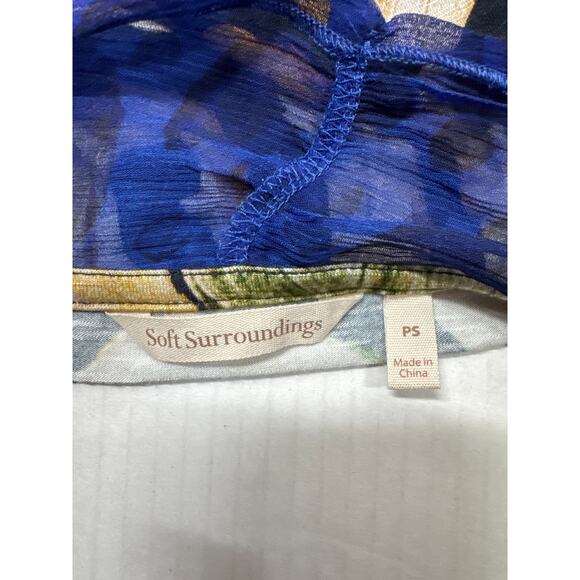 Soft Surroundings Langshire Topper Duster Floral Long Sleeve Open Front Size PS - Picture 3 of 6